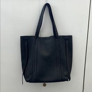 All Saints black “Ray North South Tote” with zip pouch